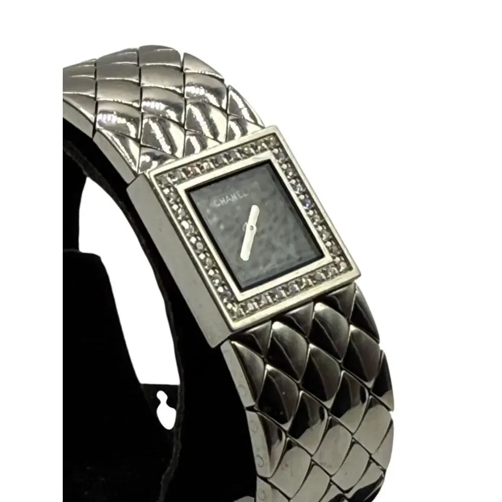 Chanel Matelassé Diamond Bezel Wristwatch